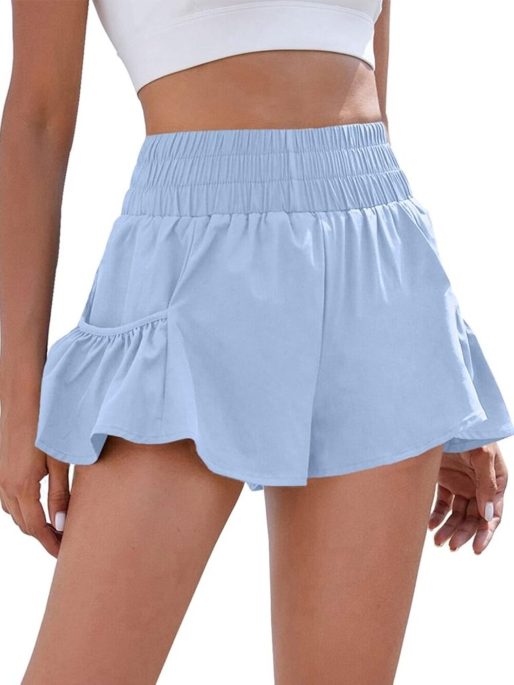 High-Waisted Ruffle Running Shorts for Women | 2.5" Flowy Athletic Activewear